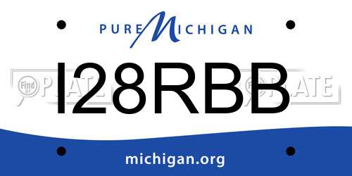 I28RBB Michigan License Plate
