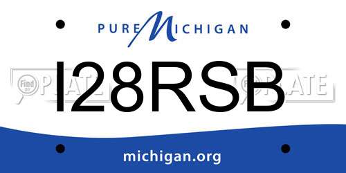 I28RSB Michigan License Plate
