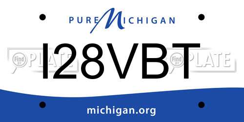 I28VBT Michigan License Plate
