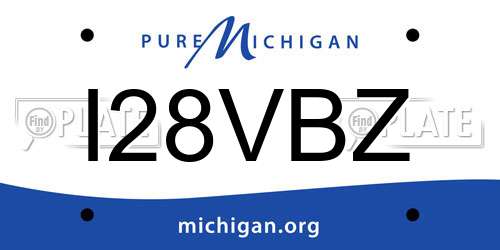I28VBZ Michigan License Plate