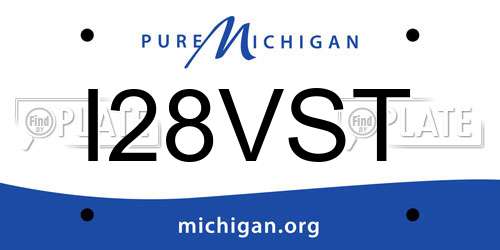 I28VST Michigan License Plate