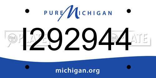 I292944 Michigan License Plate