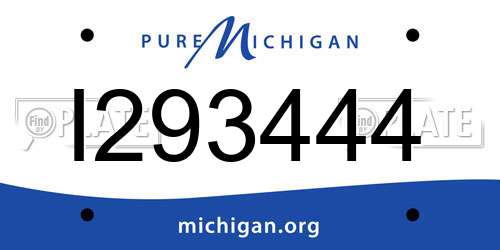 I293444 Michigan License Plate