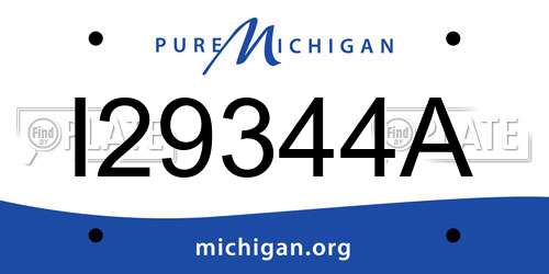 I29344A Michigan License Plate