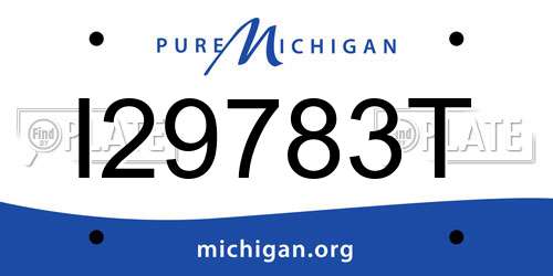 I29783T Michigan License Plate