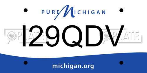I29QDV Michigan License Plate