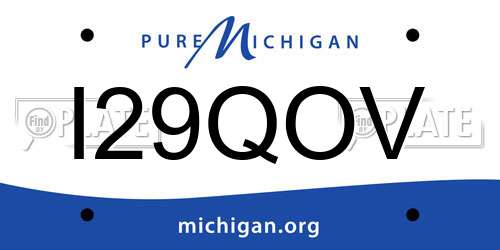 I29QOV Michigan License Plate