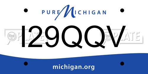 I29QQV Michigan License Plate