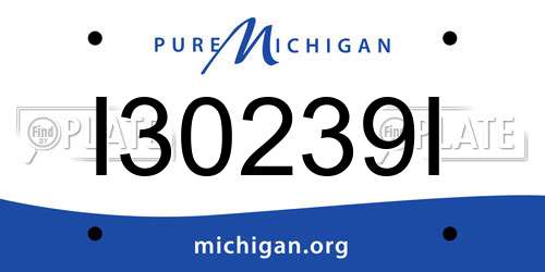 I30239I Michigan License Plate