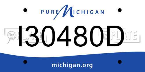 I30480D Michigan License Plate