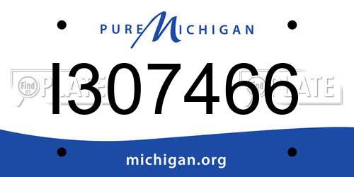 I307466 Michigan License Plate