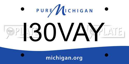 I30VAY Michigan License Plate