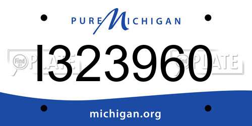 I323960 Michigan License Plate