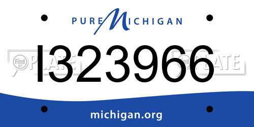 I323966 Michigan License Plate
