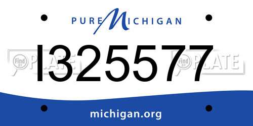 I325577 Michigan License Plate