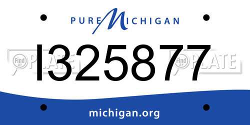 I325877 Michigan License Plate