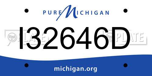 I32646D Michigan License Plate