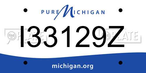 I33129Z Michigan License Plate