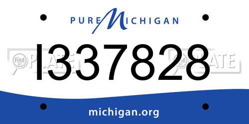 I337828 Michigan License Plate