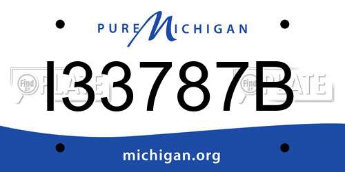 I33787B Michigan License Plate