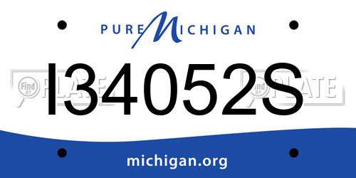 I34052S Michigan License Plate