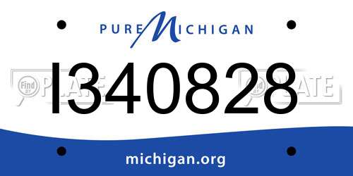 I340828 Michigan License Plate