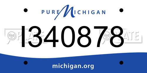 I340878 Michigan License Plate