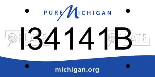 I34141B Michigan License Plate