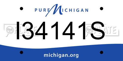 I34141S Michigan License Plate
