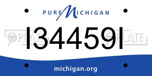 I34459I Michigan License Plate