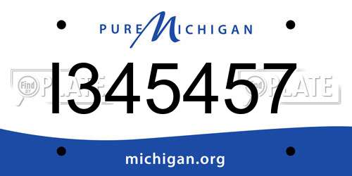 I345457 Michigan License Plate