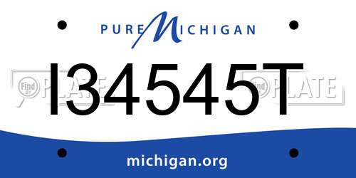 I34545T Michigan License Plate