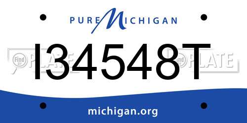 I34548T Michigan License Plate