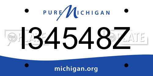 I34548Z Michigan License Plate