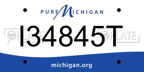 I34845T Michigan License Plate