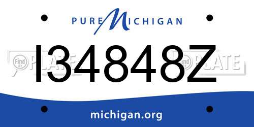 I34848Z Michigan License Plate