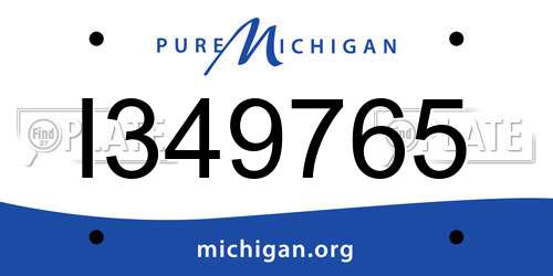 I349765 Michigan License Plate