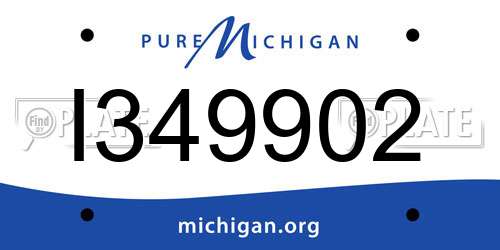 I349902 Michigan License Plate
