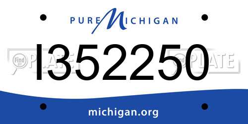 I352250 Michigan License Plate