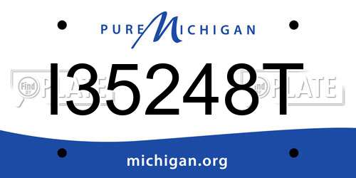 I35248T Michigan License Plate