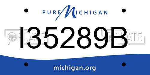 I35289B Michigan License Plate
