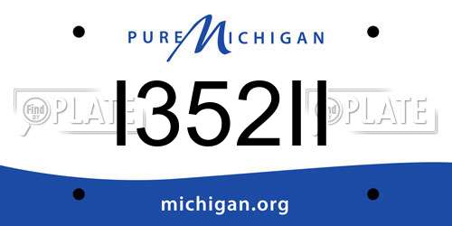 I352II Michigan License Plate
