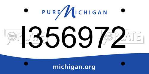 I356972 Michigan License Plate