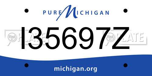 I35697Z Michigan License Plate
