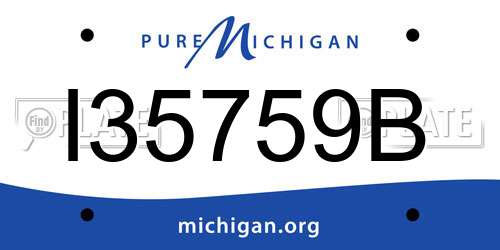 I35759B Michigan License Plate