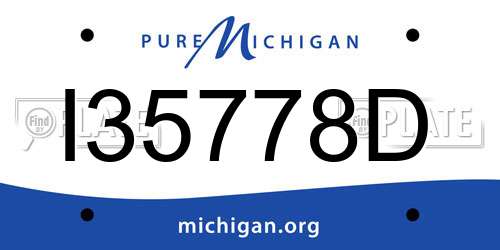 I35778D Michigan License Plate