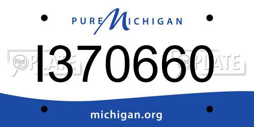 I370660 Michigan License Plate