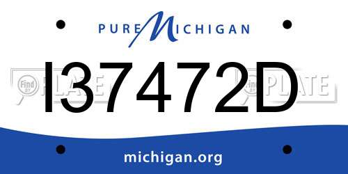 I37472D Michigan License Plate