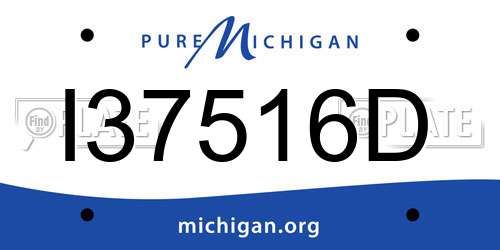 I37516D Michigan License Plate