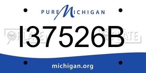 I37526B Michigan License Plate